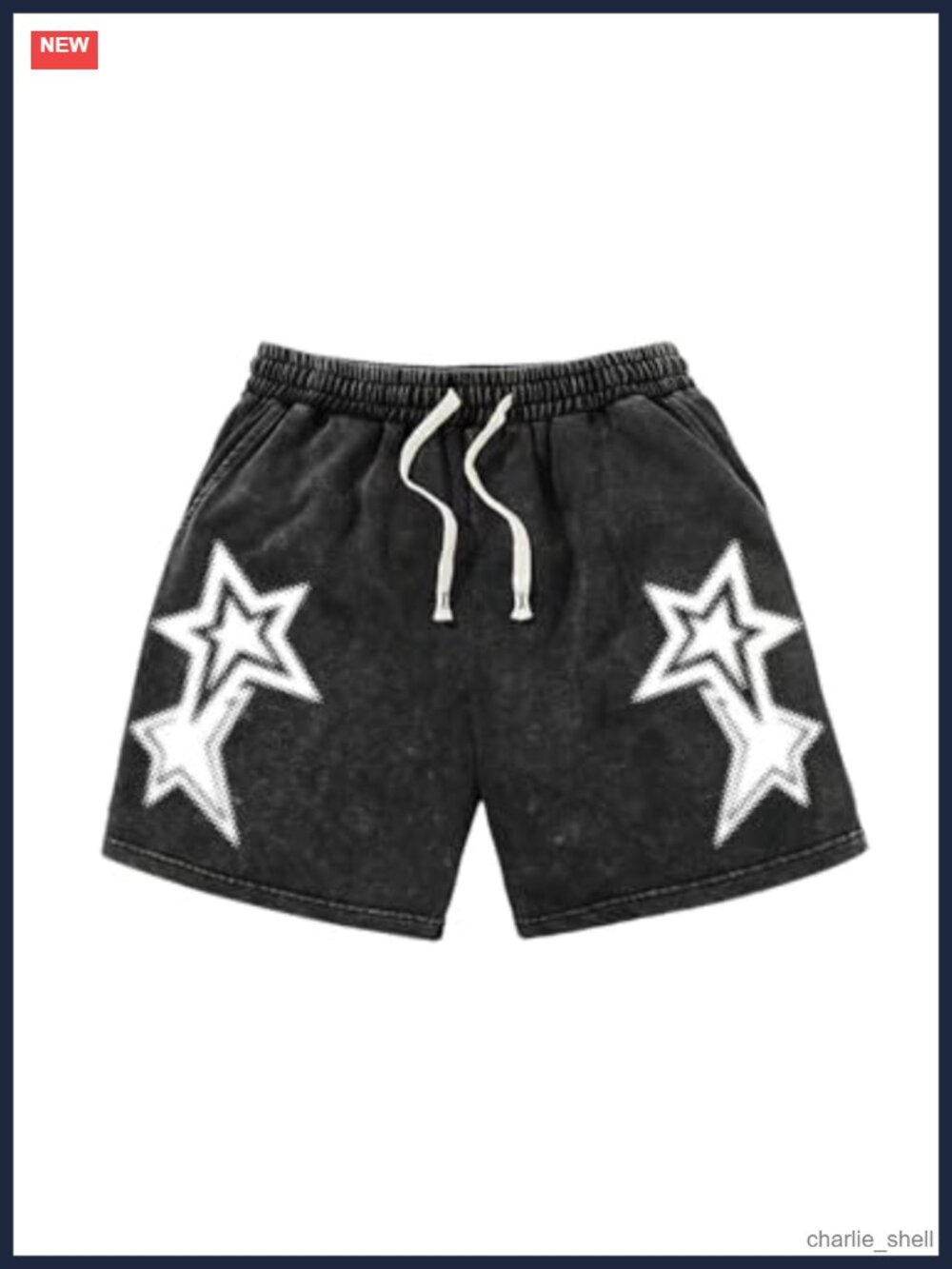 Mens Star Graphic Baggy Shorts Wide Leg Y2k Summer Streetwear